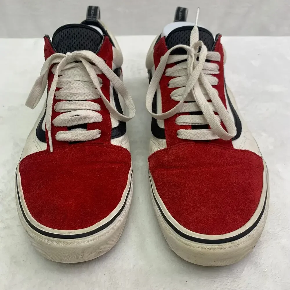 Vans Off the Wall Mens Sz 10.5 Old Skool Red Black White Colorblock Webbing READ